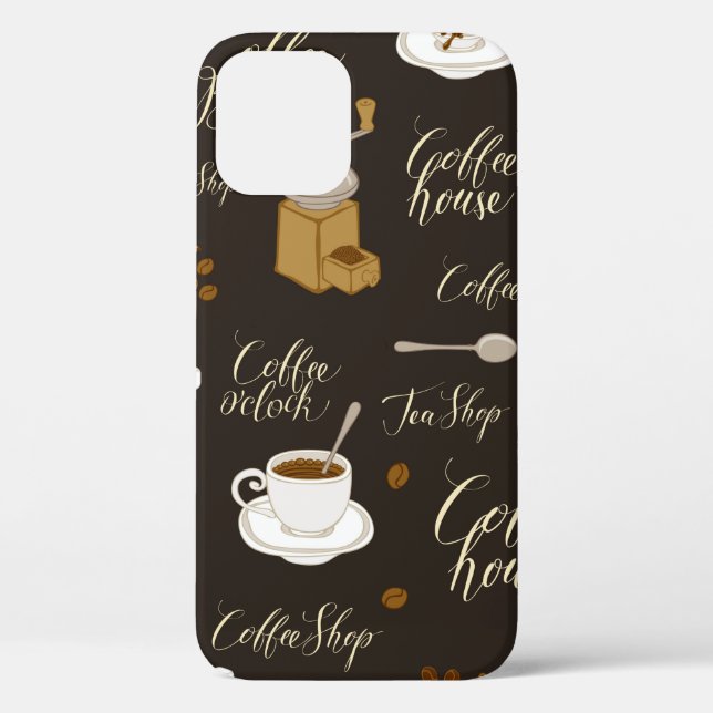 Nahtloses Muster zum Thema Tee und Kaffee im Retro Case-Mate iPhone Hülle (Rückseite)