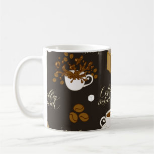 Nahtloses Muster zum Thema Tee und Kaffee im Retro Kaffeetasse
