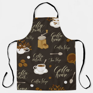 Nahtloses Muster zum Thema Tee und Kaffee im Retro Schürze
