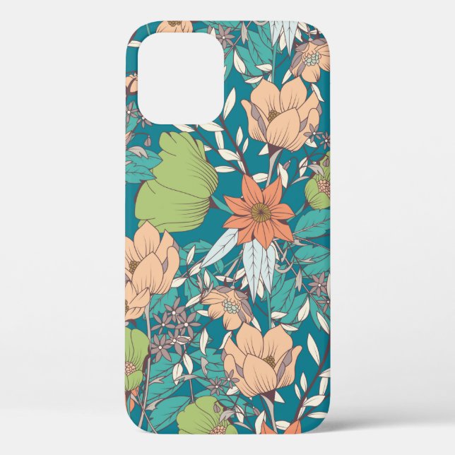 Nahtloses Musterdesign mit handgezeichneten Blume  Case-Mate iPhone Hülle (Rückseite)