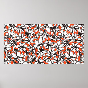 Nahtloses Mustermaterial einer abstrakten Blume, Poster