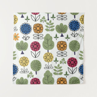 Nahtloses niedliches Muster, Natur im Sommer, abst Wandteppich