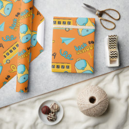 Nahtloses Papier: Schulnummern, Rucksack Geschenkpapier