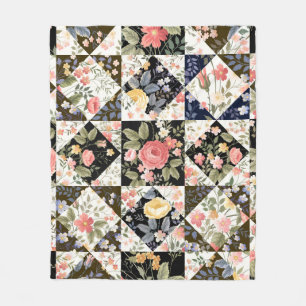 nahtloses Patchwork mit Blume Fleecedecke
