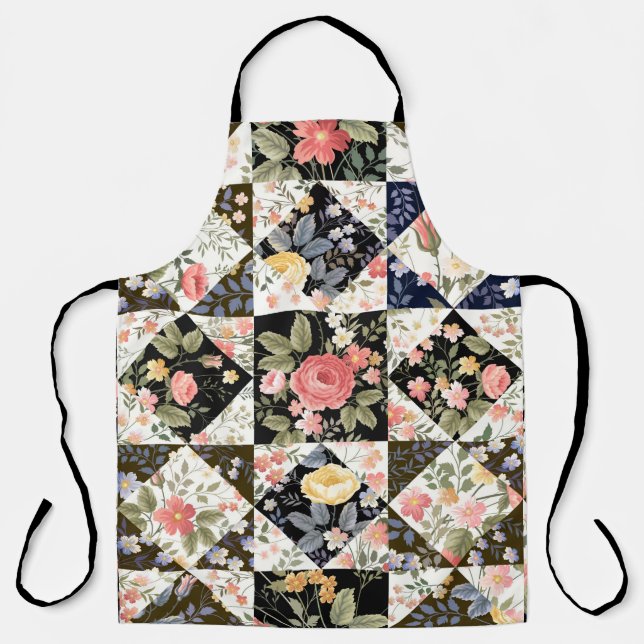 nahtloses Patchwork mit Blume Schürze (Vorderseite)