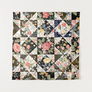 nahtloses Patchwork mit Blume Wandteppich