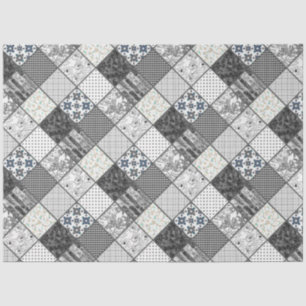 Nahtloses Patchwork Monochrom Schwarz-Weiß-Pflaste Seidenpapier