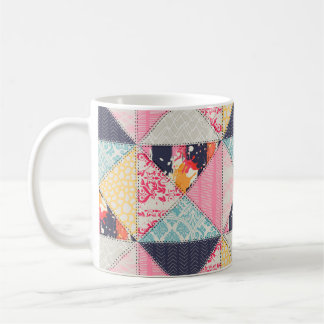 Nahtloses Patchwork-Stilmuster Kaffeetasse