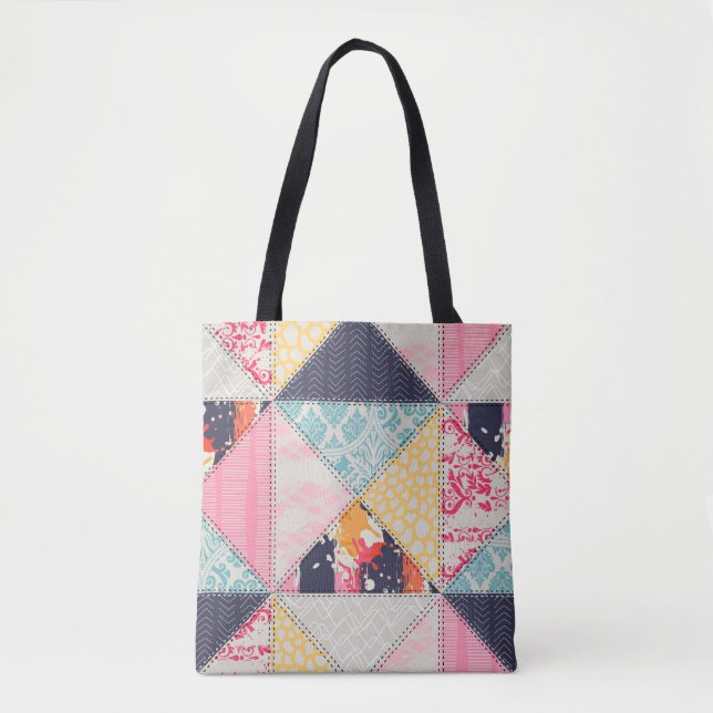 Nahtloses Patchwork-Stilmuster  Tasche (Vorderseite)