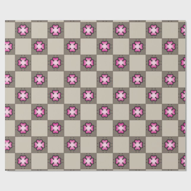 Nahtloses Retro-ästhetisches Design" Geschenkpapier (Flach)