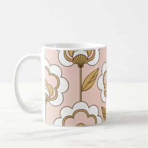 Nahtloses Retro-Blumenmuster Kaffeetasse