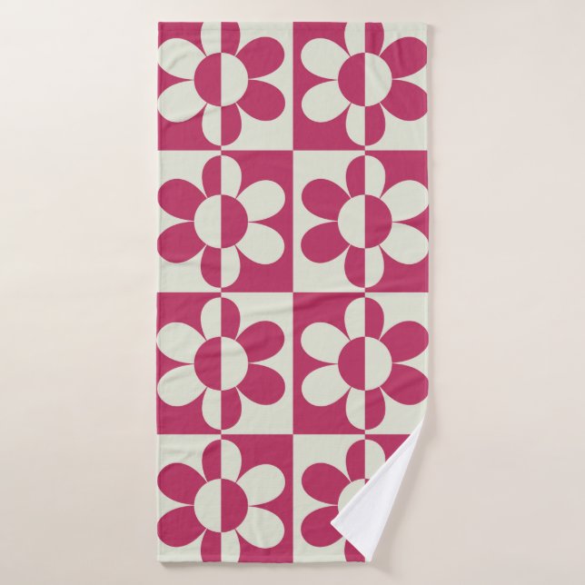 Nahtloses Retro-Design mit Vintager Disy fl Badehandtuch (Badehandtuch)