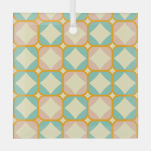 Nahtloses Retro-Muster mit abgerundeten Quadraten Ornament Aus Glas