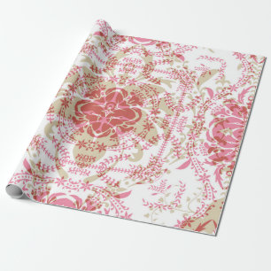 Nahtloses retro romantisches rosa weißes Spitzenor Geschenkpapier