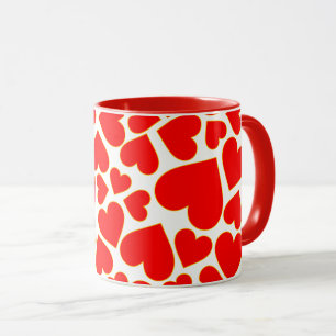 Nahtloses rotes Herzformmuster Tasse