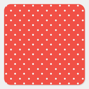 Nahtloses rotes Hintergrund-Polka-Dot-Muster Quadratischer Aufkleber