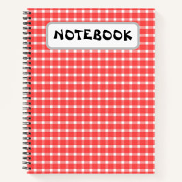 Nahtloses rotes und weißes gekreuztes Muster Notizbuch
