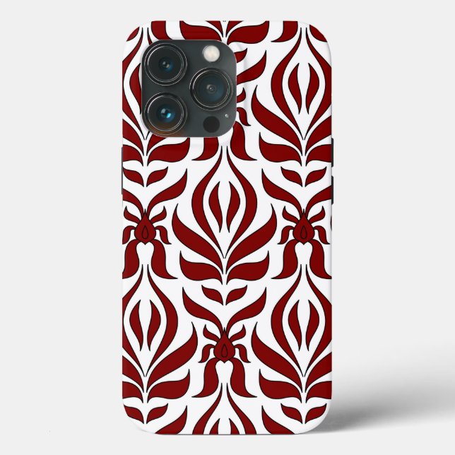 Nahtloses rotes und weißes Muster Case-Mate iPhone Hülle (Rückseite)
