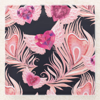 Nahtloses, sanftes Watercolor-Muster Glasuntersetzer