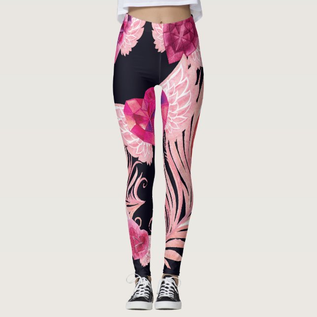 Nahtloses, sanftes Watercolor-Muster Leggings (Vorderseite)