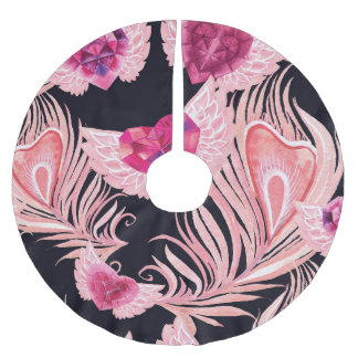 Nahtloses, sanftes Watercolor-Muster Polyester Weihnachtsbaumdecke