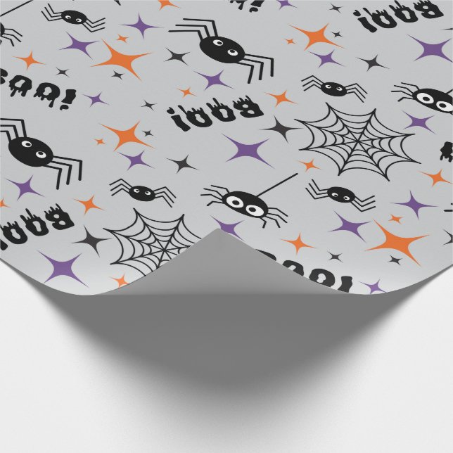Nahtloses Schleifpapier mit Spinnen, Spinnweben, B Geschenkpapier (Ecke)