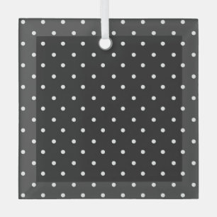 Nahtloses Schwarz-Weiß-Polka-Punkt-Muster Ornament Aus Glas