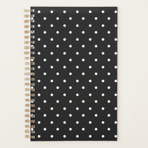 Nahtloses Schwarz-Weiß-Polka-Punkt-Muster Planer