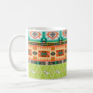 Nahtloses Stammmuster mit geometrischen Elementen Kaffeetasse