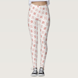 Nahtloses süßes pastellrosa und weißes geometrisch leggings