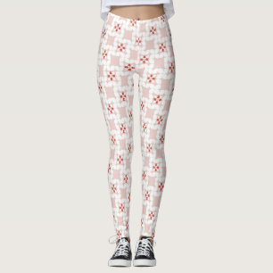 Nahtloses süßes pastellrosa und weißes geometrisch leggings