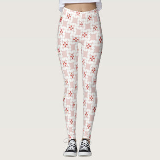 Nahtloses süßes pastellrosa und weißes geometrisch leggings