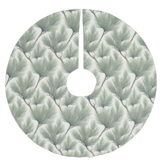 Nahtloses Tamarix-Akazienbaum-Blattmuster Polyester Weihnachtsbaumdecke