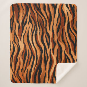 Nahtloses Tigerhautmuster, handgezeichnet Sherpadecke