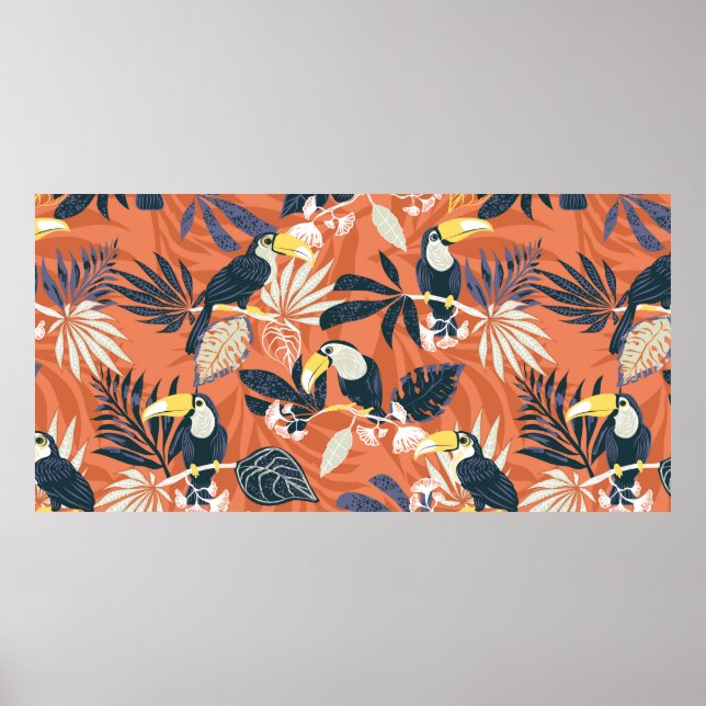 Nahtloses Touch- und Dschungelmuster Poster (Vorne)