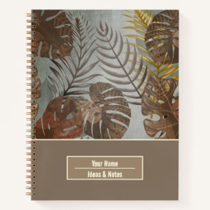 Nahtloses tropisches Palmblätter-Muster-Notizbuch Notizbuch