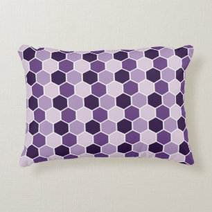 Nahtloses ultraviolettes Hexagon-Muster. Honigwabe Dekokissen
