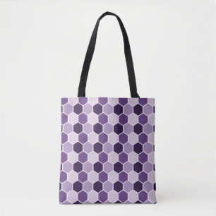 Nahtloses ultraviolettes Hexagon-Muster. Honigwabe Tasche