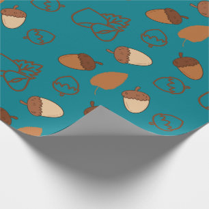 Nahtloses Umhüllungspapier: Haselnuss und Herbstla Geschenkpapier
