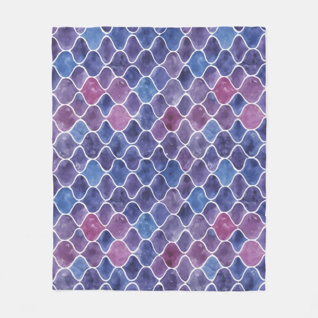 Nahtloses Violett-Muster Fleecedecke (Vorderseite)