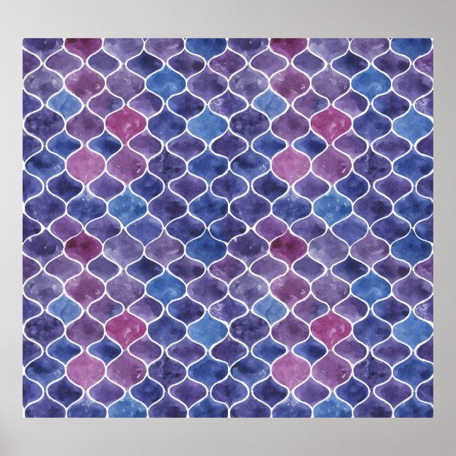 Nahtloses Violett-Muster Poster (Vorne)