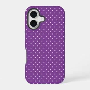 Nahtloses violettes Hintergrund-Polka-Punkt-Muster iPhone 16 Hülle