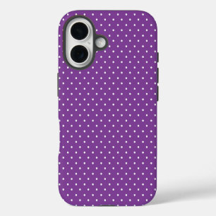 Nahtloses violettes Hintergrund-Polka-Punkt-Muster iPhone 16 Hülle