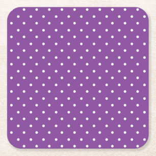Nahtloses violettes Hintergrund-Polka-Punkt-Muster Rechteckiger Pappuntersetzer