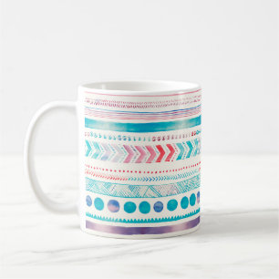 Nahtloses Wasserfarbe Ethnisches Stammesornament M Kaffeetasse