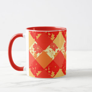 Nahtloses Weihnachten Patchwork-Patches-Muster geo Tasse
