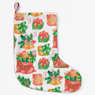 Nahtloses Weihnachts- und Neujahrsmuster mit einem Kleiner Weihnachtsstrumpf