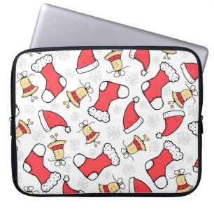Nahtloses Weihnachtsmuster, festliches Design. Laptopschutzhülle