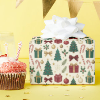 Nahtloses Weihnachtspapier mit Weihnachtsmotiven Geschenkpapier