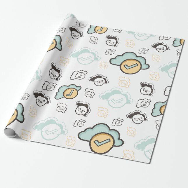 Nahtloses Wolkenmuster Geschenkpapier (Ungerollt)